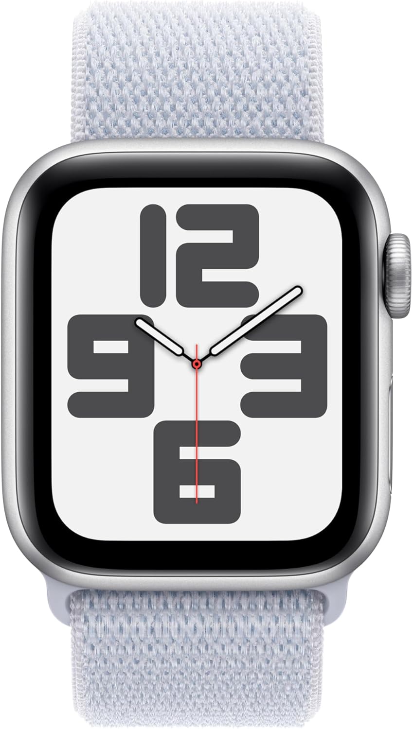 Apple Watch Se (Gps) - 2Nd Generation - 40 Mm - Silver Aluminium - Smart Watch With Sport Loop - Soft Double-Layer Nylon