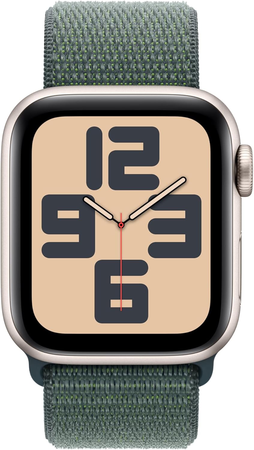 Apple Watch Se (Gps) - 2Nd Generation - 40 Mm - Starlight Aluminium - Smart Watch With Sport Loop - Soft Double-Layer Ny