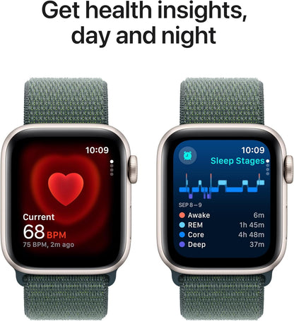 Apple Watch Se (Gps) - 2Nd Generation - 40 Mm - Starlight Aluminium - Smart Watch With Sport Loop - Soft Double-Layer Ny