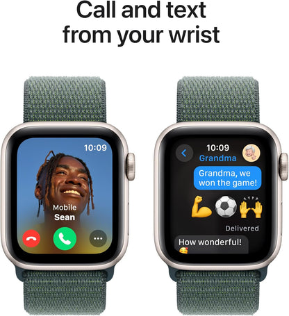 Apple Watch Se (Gps) - 2Nd Generation - 40 Mm - Starlight Aluminium - Smart Watch With Sport Loop - Soft Double-Layer Ny