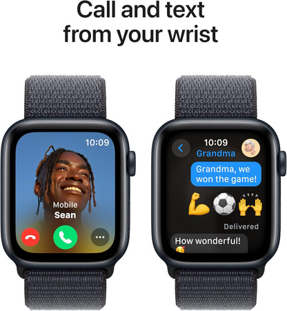 Apple Watch Se (Gps) - 2Nd Generation - 44 Mm - Midnight Aluminium - Smart Watch With Sport Loop - Soft Double-Layer Nyl