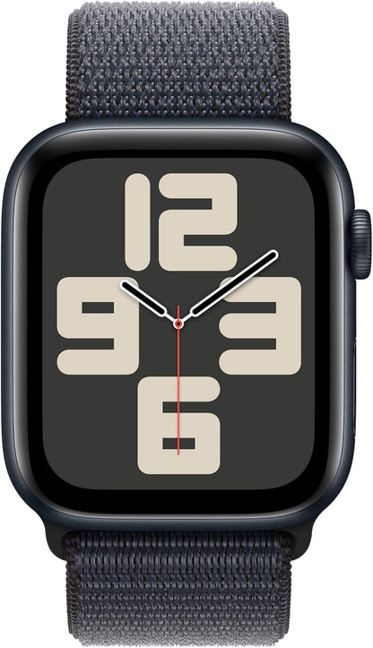 Apple Watch Se (Gps) - 2Nd Generation - 44 Mm - Midnight Aluminium - Smart Watch With Sport Loop - Soft Double-Layer Nyl