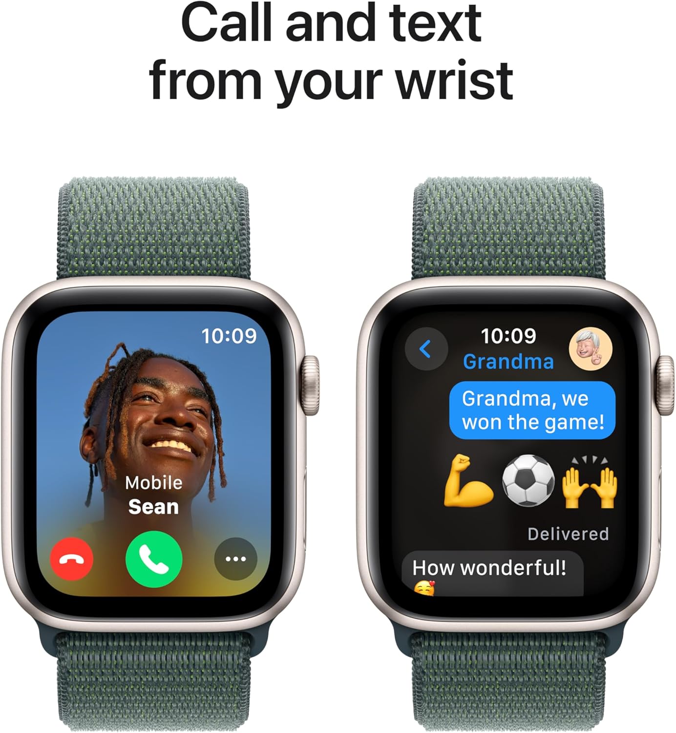 Apple Watch Se (Gps) - 2Nd Generation - 44 Mm - Starlight Aluminium - Smart Watch With Sport Loop - Soft Double-Layer Ny