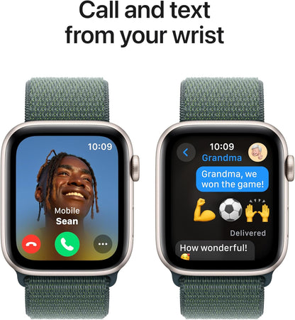 Apple Watch Se (Gps) - 2Nd Generation - 44 Mm - Starlight Aluminium - Smart Watch With Sport Loop - Soft Double-Layer Ny