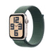 Apple Watch Se (Gps) - 2Nd Generation - 44 Mm - Starlight Aluminium - Smart Watch With Sport Loop - Soft Double-Layer Ny
