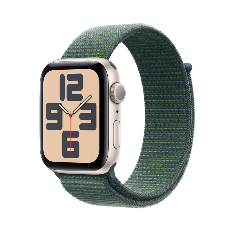 Apple Watch Se (Gps) - 2Nd Generation - 44 Mm - Starlight Aluminium - Smart Watch With Sport Loop - Soft Double-Layer Ny