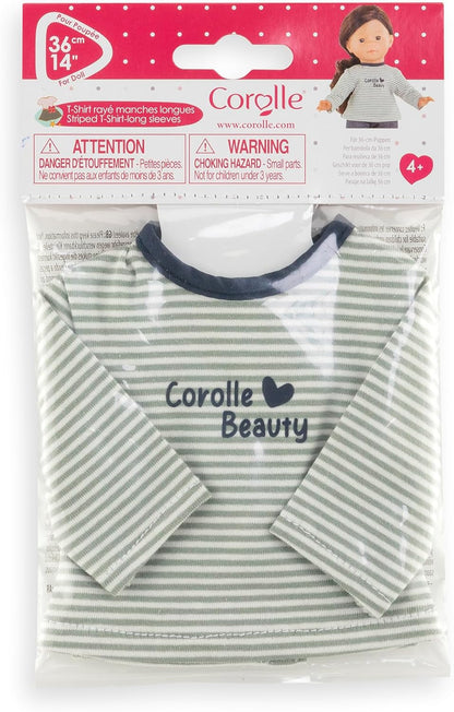 Ma Corolle 9000212800 T-Shirt, gestreift, Lange Ärmel, Kleidung, für Puppen, 36 cm, ab 4 Jahren