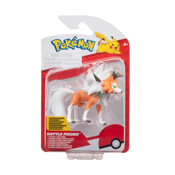 Pokémon Pokemon Battle Figure, Lycanroc Figure Toy Set