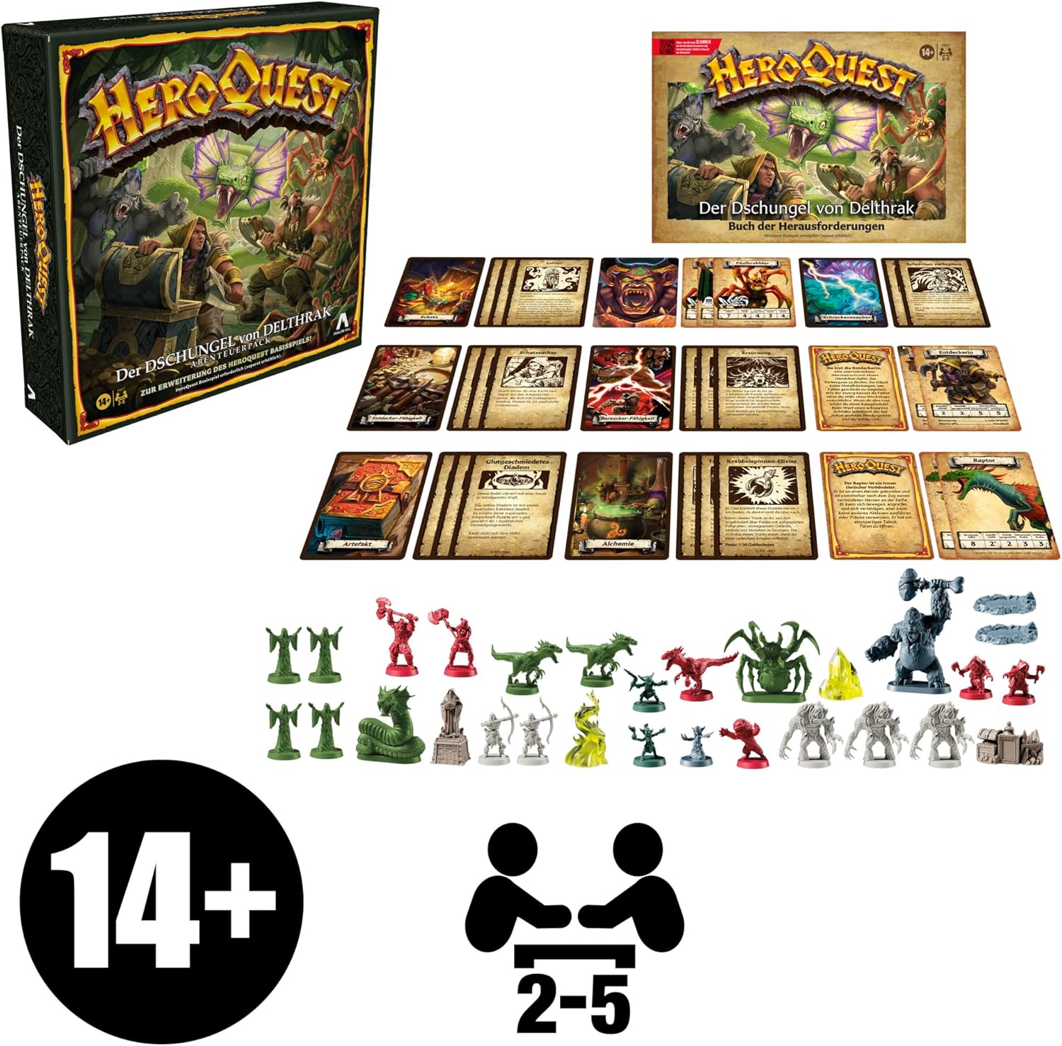 Avalon Hill HeroQuest The Jungle of Delthrak Adventure Pack, HeroQuest Base Game Required, Role Play - German Version