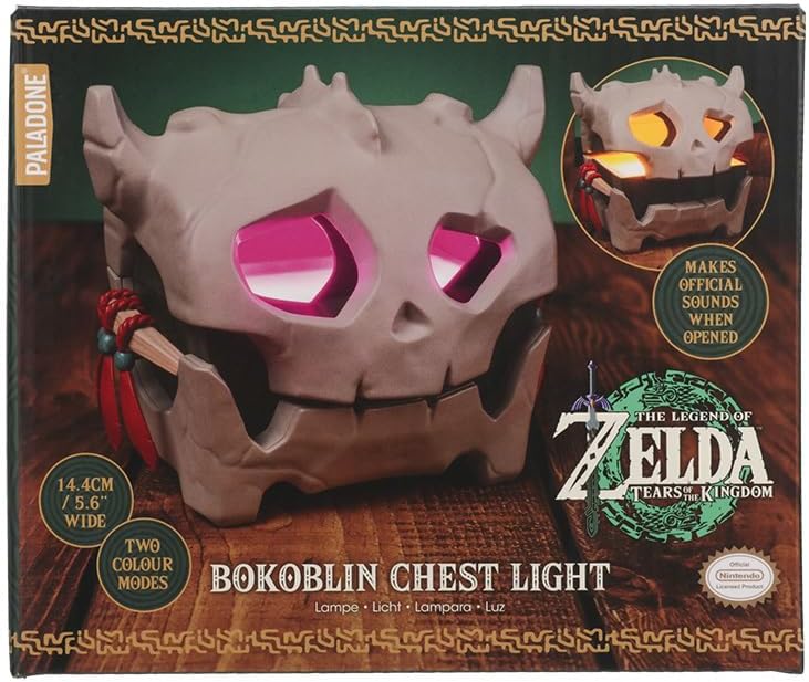 Paladone Bokoblin Chest Light Officially Licensed The Legend of Zelda, Night Light with Sound Effects, Gamer Gift and Room Decor Accessory for Boys and Girls, Collectible Game Icon