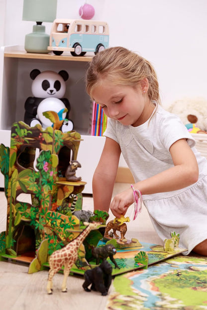 Papo MINI Disney, Solid, 33106 Mini Savannah Cardboard Environment, Multicolour, Small