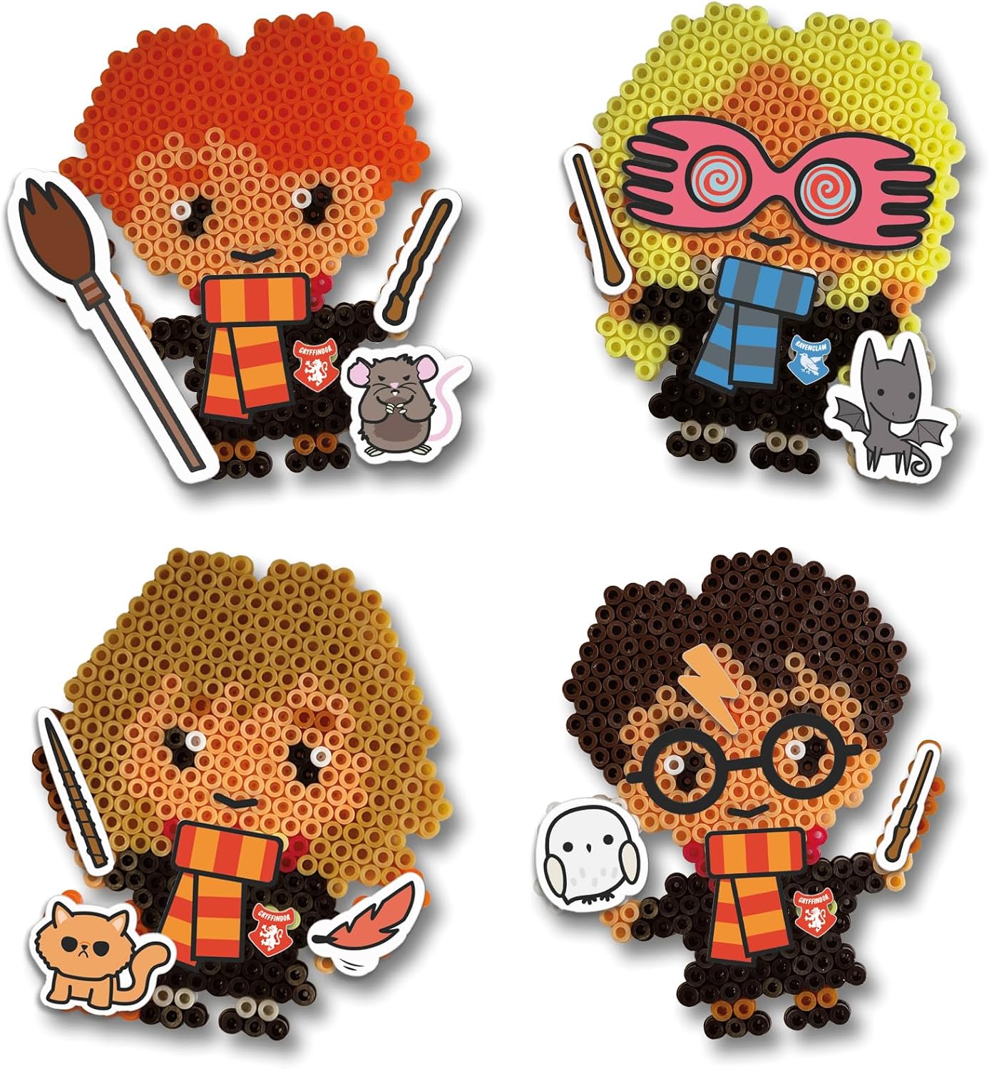 SES Creative 9345 Harry Potter Characters Iron Kids with 2000 PVC Free Fusible Arts and Craft Kit with Beads, Pegboard and Stickers, Multi