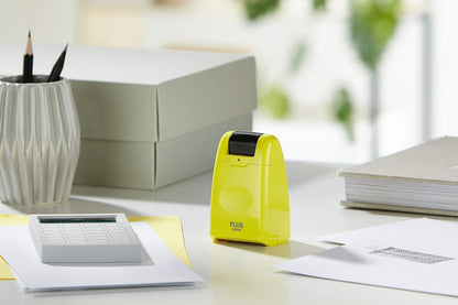 PLUS Japan, Guard-Your-ID Camouflage Roller Stamp in Yellow, 1 Piece Pack (1x 1 Stamp)
