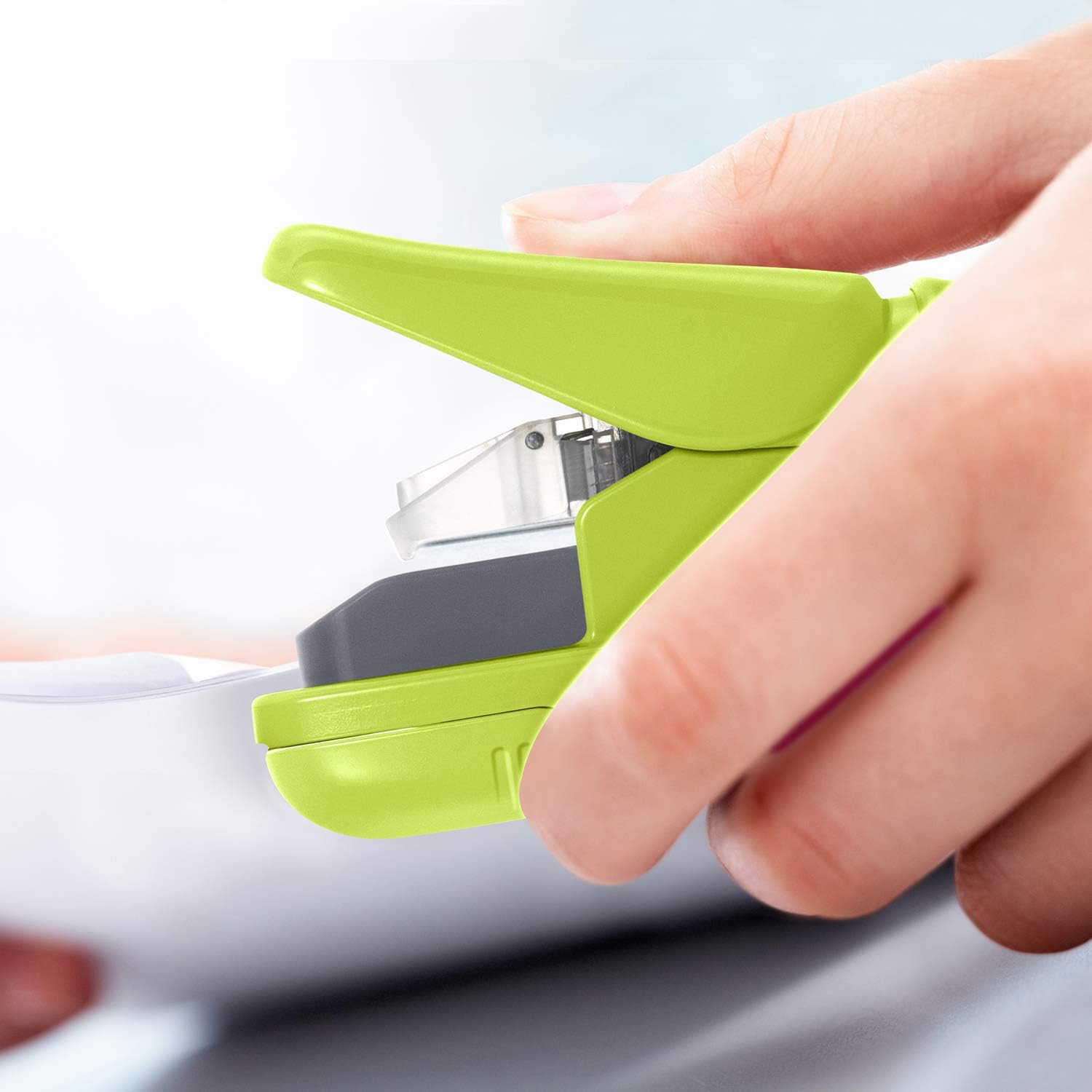 PLUS Japan, Staple-Free Stapler Green, 5 sheet capacity, 1 piece pack (1 x 1 stapler