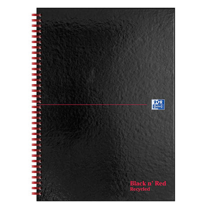 Oxford Black n' Red A4 Wirebound Hardback Recycled Notebook