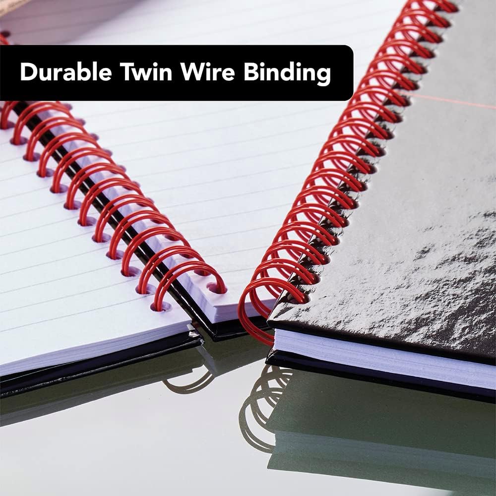Oxford Black n' Red A4 Wirebound Hardback Recycled Notebook