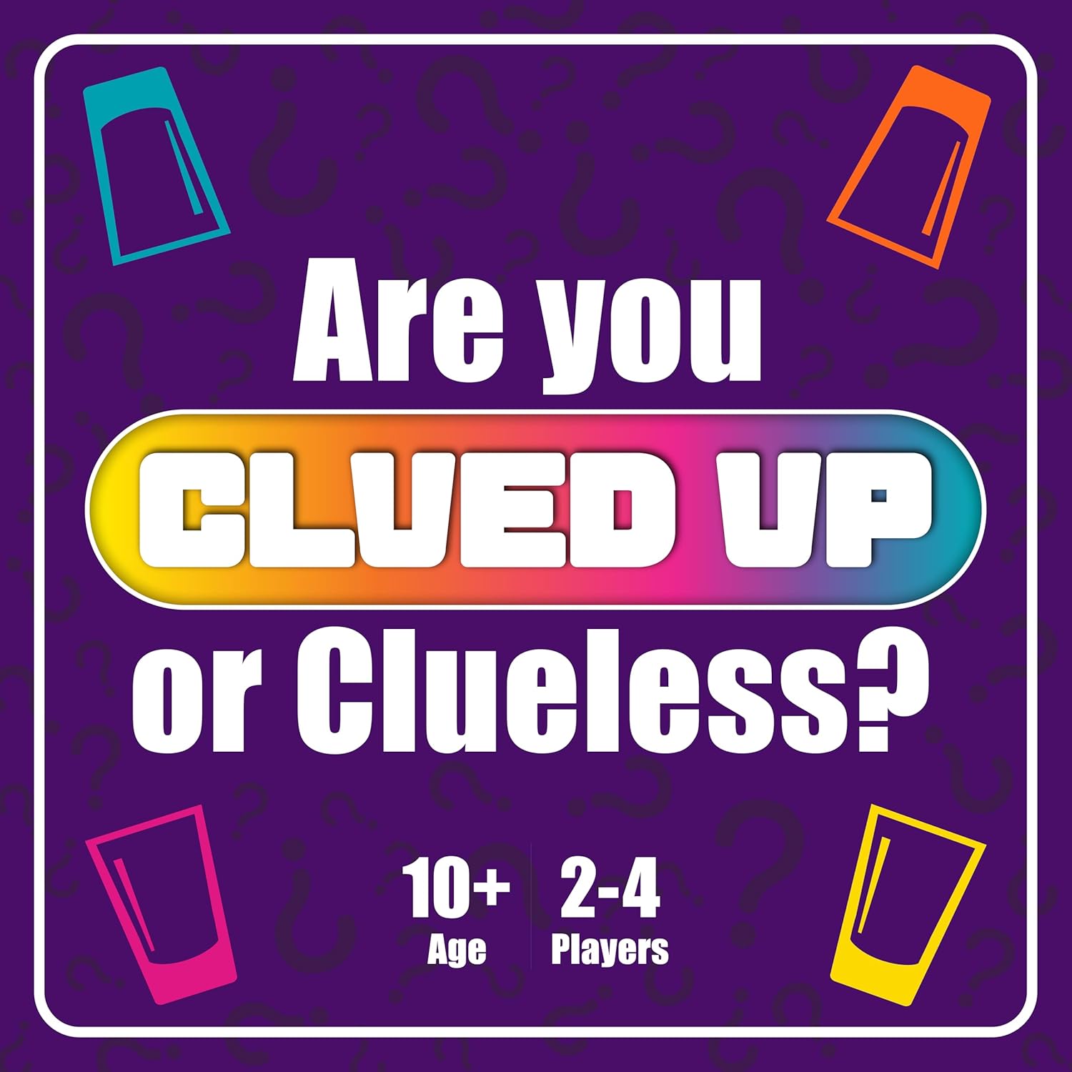TOMY Games Clued Up | Cup Slamming, Clue Guessing Card Games | Fast Paced 3-4 Player Party Games | Family Games for Adults and Kids Ages 10+ Years