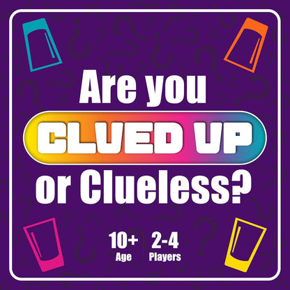 TOMY Games Clued Up | Cup Slamming, Clue Guessing Card Games | Fast Paced 3-4 Player Party Games | Family Games for Adults and Kids Ages 10+ Years