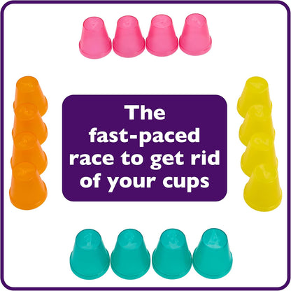 TOMY Games Clued Up | Cup Slamming, Clue Guessing Card Games | Fast Paced 3-4 Player Party Games | Family Games for Adults and Kids Ages 10+ Years