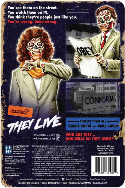 SUPER7 They Live Female Ghoul Glow Reaction Figure 3.75 Inch