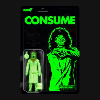 SUPER7 They Live Female Ghoul Glow Reaction Figure 3.75 Inch