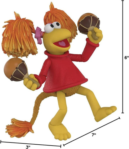 Boss Fight Studio Red, Fraggle Rock Collectible Action Figure – Highly Articulated Figurine - Accessories Including Hat, Magnifying Glass, Whistle, Maracas, Interchangeable Hands & Expression – 1:12