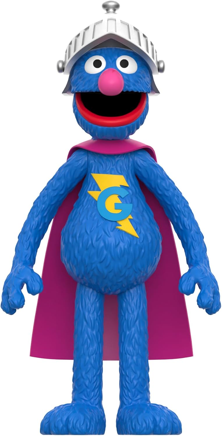 SUPER7 Sesame Street Super Grover - 3.75" Sesame Street Action Figure with Accessories Collectibles and Retro Toys
