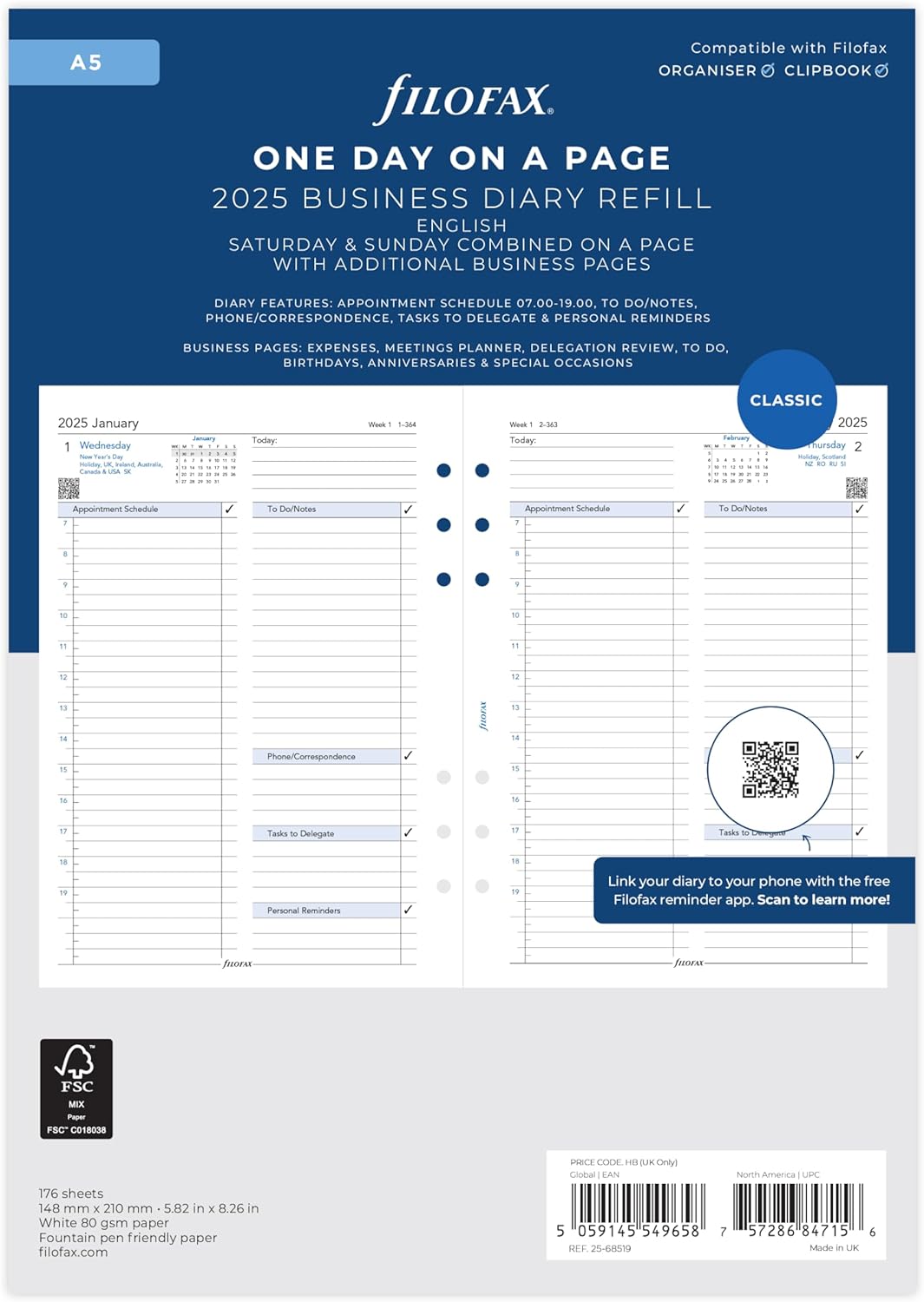 A5 Day per page 5 language appointments 2025