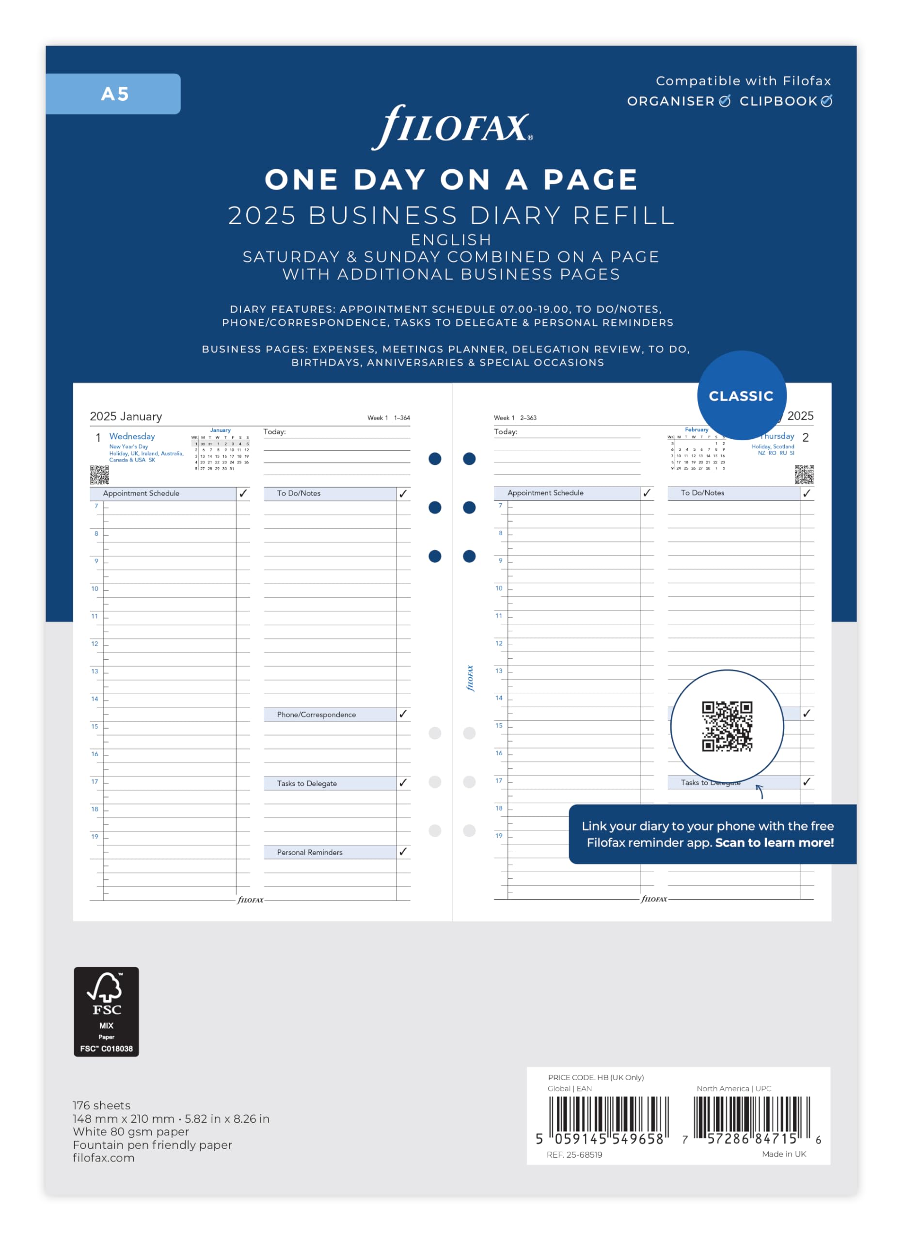 A5 Day per page 5 language appointments 2025