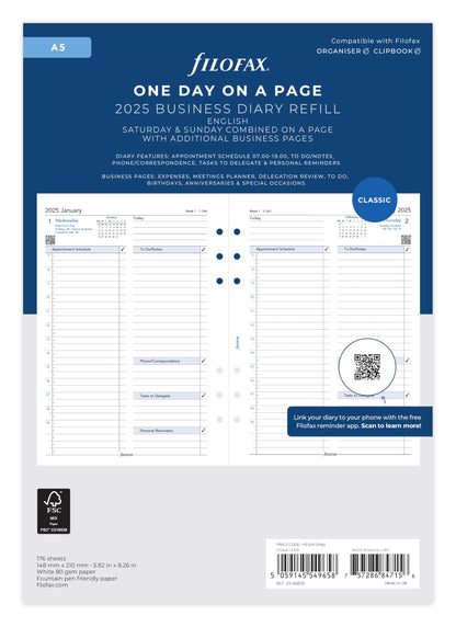A5 Day per page 5 language appointments 2025
