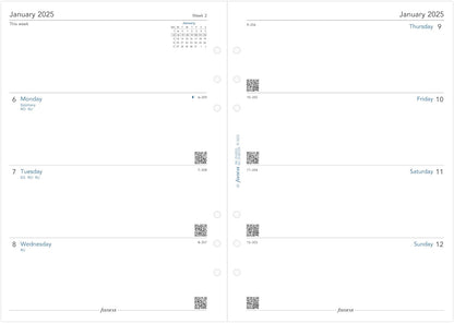 A5 Week on two pages English 2025
