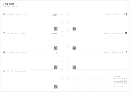A5 Minimal week on two pages 2025