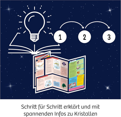 KOSMOS Grow Crystals 616755 - Set di esperimenti per bambini con istruzioni multilingue (DE, EN, FR, IT, ES, NL)