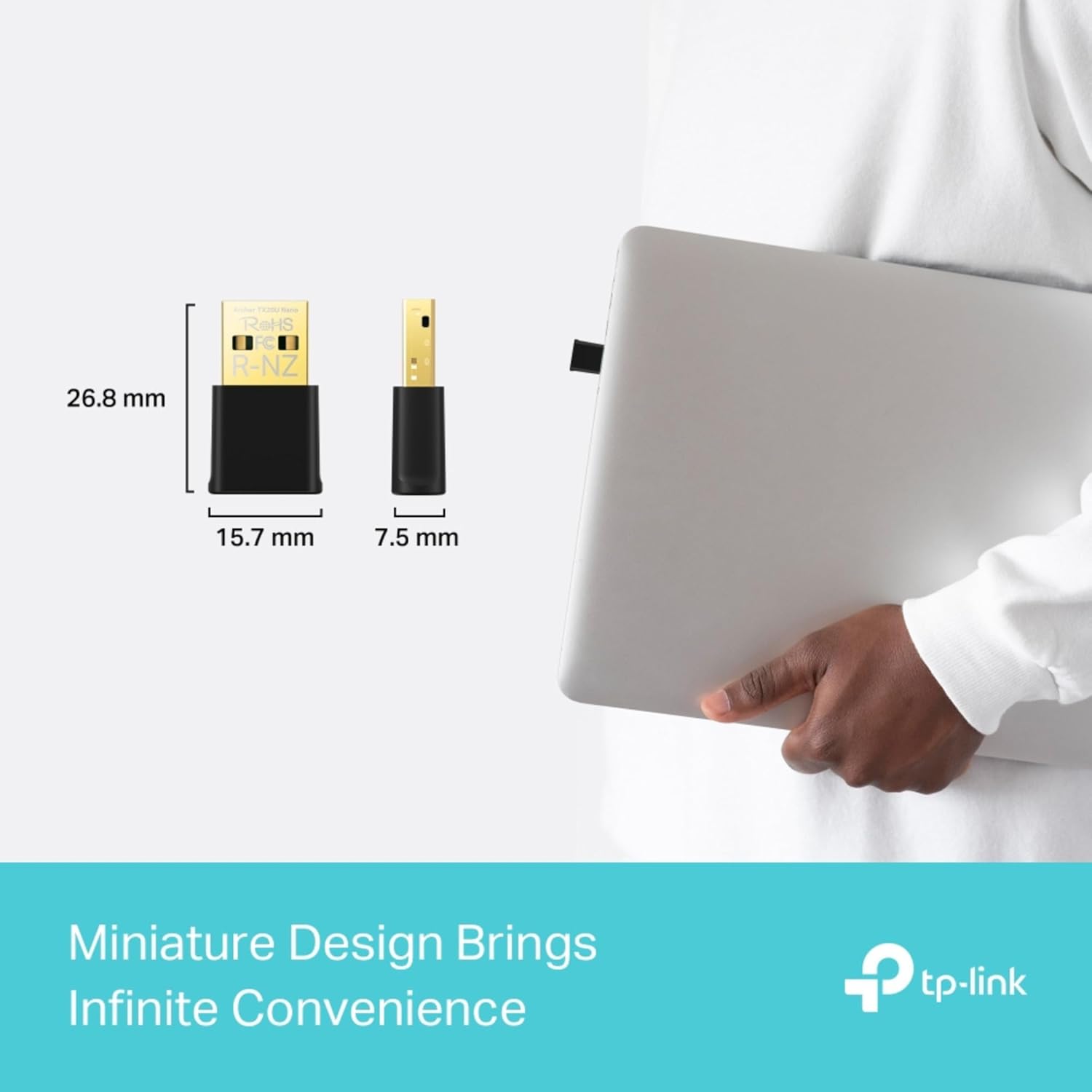 AX1800 Nano Wi-Fi 6 Wireless MU-MIMO USB Adapter, Fast WiFi 6, Dual Band Wireless, Lower Latency Gameplay, Improved Security(Archer TX20U Nano