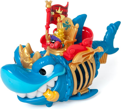 PIRATIX ADVENTURE WORLD King Shark – Gelenkhai mit Käfig, um die rivalisierenden Piratix zu fangen. Enthält 1 Hai, 1 exklusiver Schatz, 1 exklusiver Piratix und 1 Zubehör