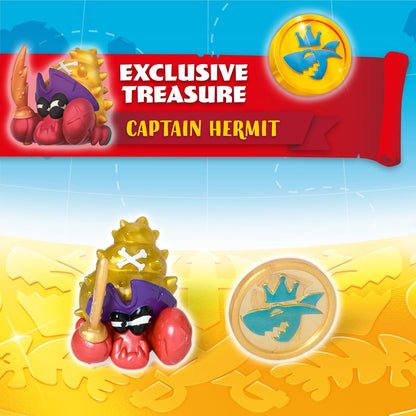 PIRATIX ADVENTURE WORLD King Shark – Gelenkhai mit Käfig, um die rivalisierenden Piratix zu fangen. Enthält 1 Hai, 1 exklusiver Schatz, 1 exklusiver Piratix und 1 Zubehör