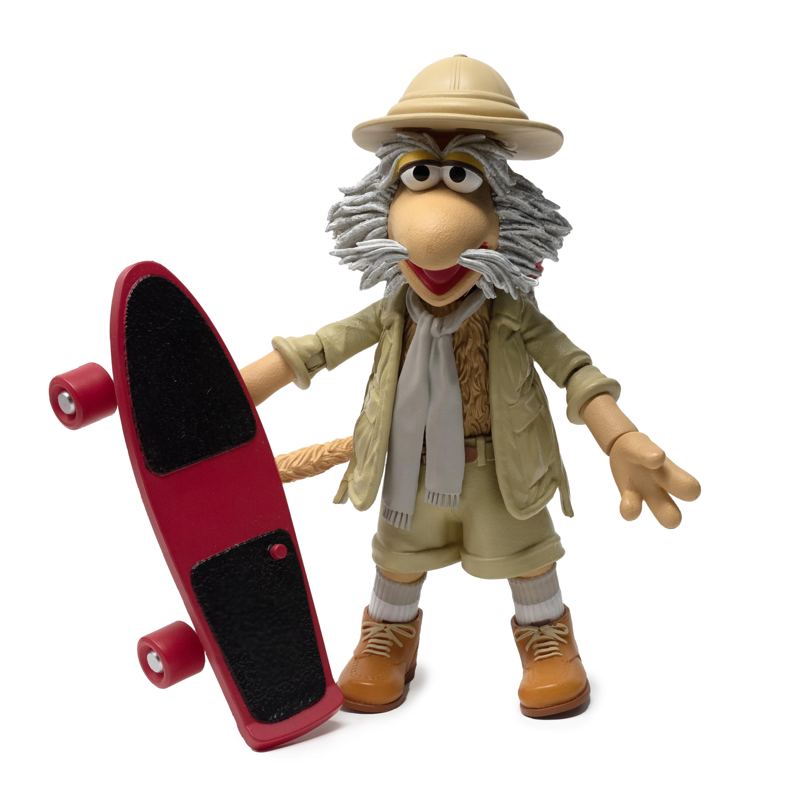 Boss Fight Studio Uncle Traveling Matt, Fraggle Rock Collectible Action Figure – Highly Articulated Figurine & Accessories - Orb, Skateboard, Walking Stick, Interchangeable Hands & Expression – 1:12