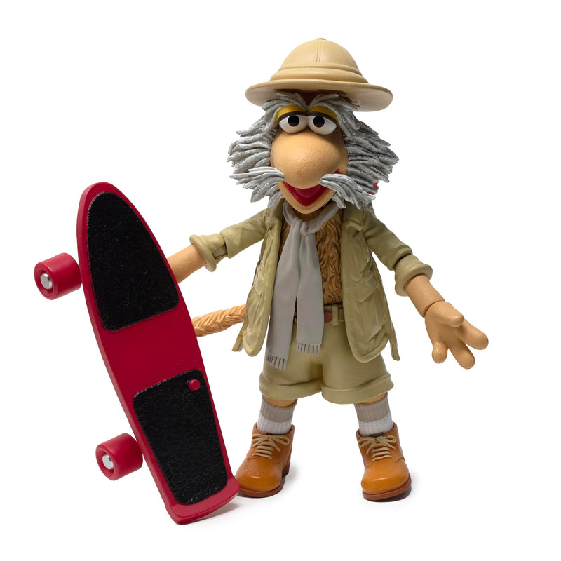 Boss Fight Studio Uncle Traveling Matt, Fraggle Rock Collectible Action Figure – Highly Articulated Figurine & Accessories - Orb, Skateboard, Walking Stick, Interchangeable Hands & Expression – 1:12