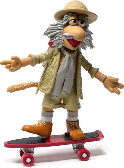Boss Fight Studio Uncle Traveling Matt, Fraggle Rock Collectible Action Figure – Highly Articulated Figurine & Accessories - Orb, Skateboard, Walking Stick, Interchangeable Hands & Expression – 1:12