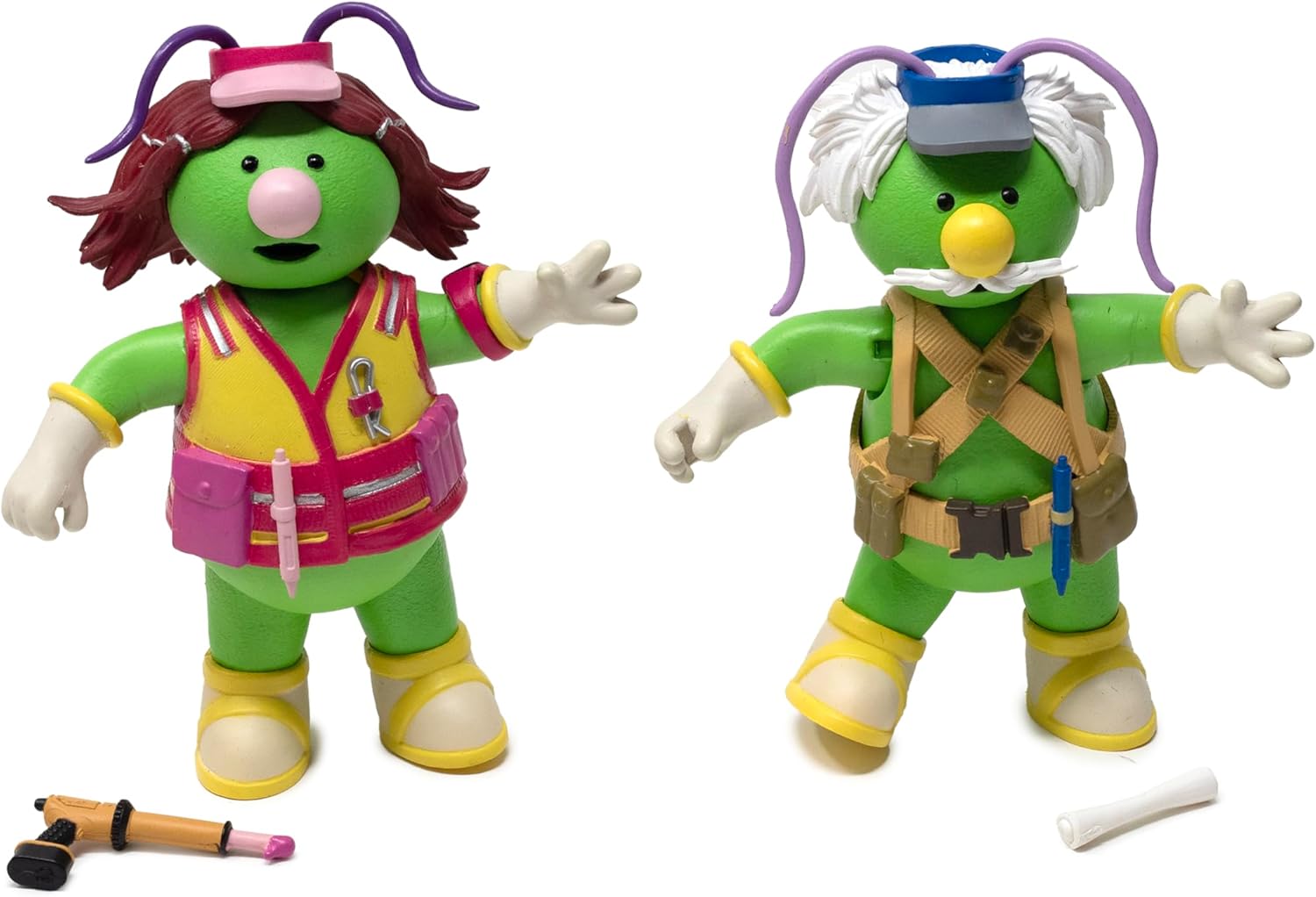 Boss Fight Studio Doozer 2-Pack with Cotterpin and Architect, Fraggle Rock Collectible Action Figures – Articulated Figurines with Accessories Including Building Plans and Sticky Goop Dispenser – 1:12