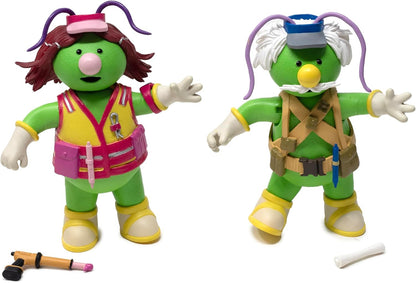 Boss Fight Studio Doozer 2-Pack with Cotterpin and Architect, Fraggle Rock Collectible Action Figures – Articulated Figurines with Accessories Including Building Plans and Sticky Goop Dispenser – 1:12