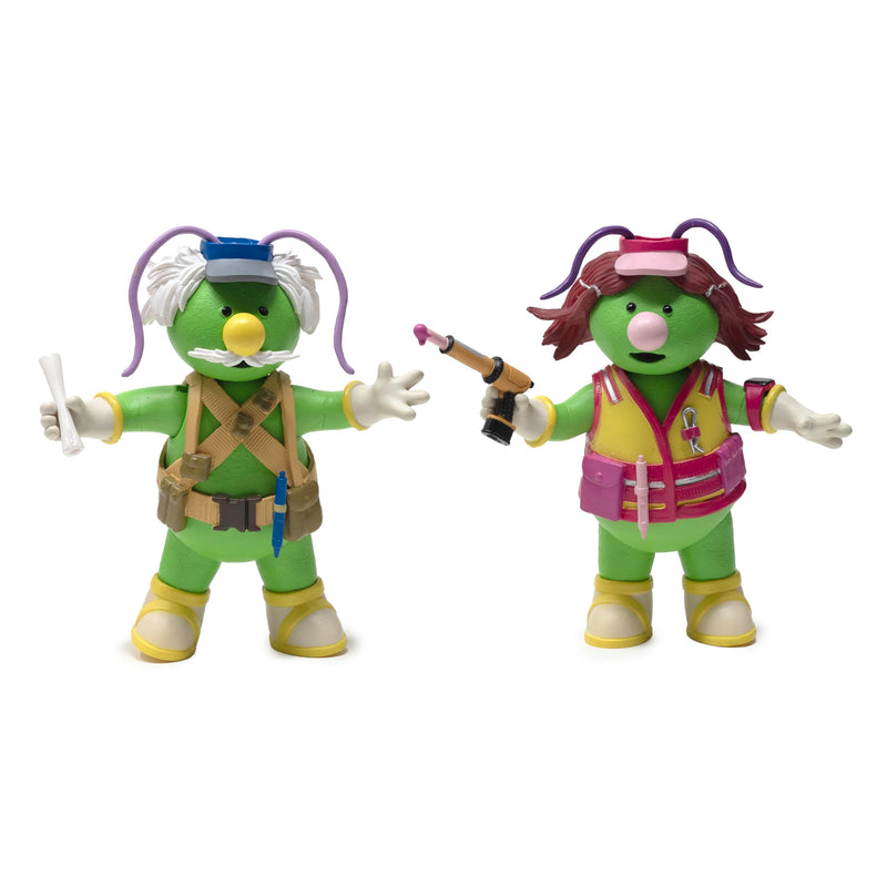 Boss Fight Studio Doozer 2-Pack with Cotterpin and Architect, Fraggle Rock Collectible Action Figures – Articulated Figurines with Accessories Including Building Plans and Sticky Goop Dispenser – 1:12