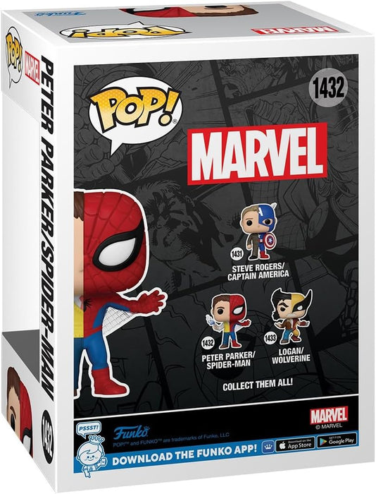 Funko Pop! Marvel: Split - Spider-Man - Spider/Parker - Marvel Comics - Collectable Vinyl Figure - Gift Idea - Official Merchandise - Toys for Kids & Adults - Comic Books Fans