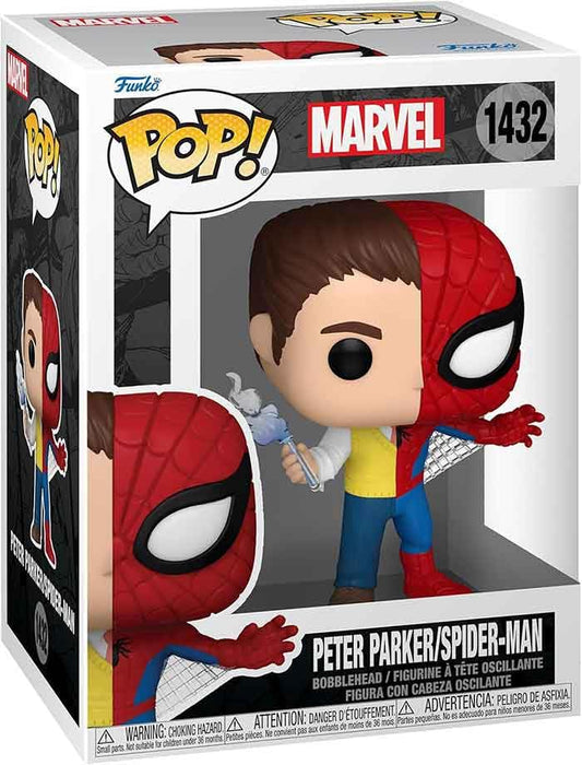 Funko Pop! Marvel: Split - Spider-Man - Spider/Parker - Marvel Comics - Collectable Vinyl Figure - Gift Idea - Official Merchandise - Toys for Kids & Adults - Comic Books Fans