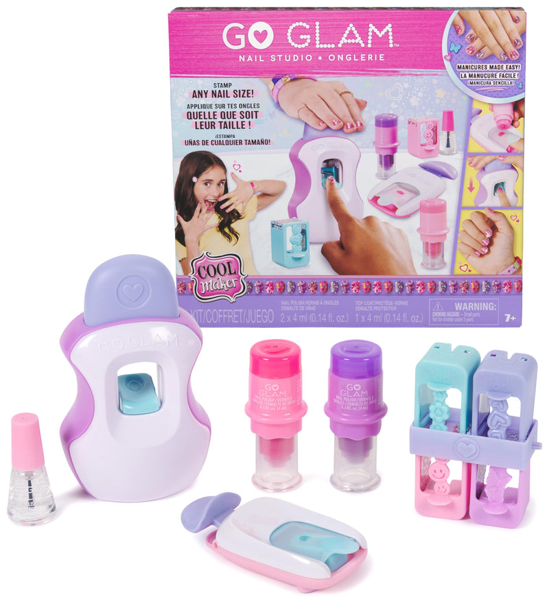 Cool MAKER, GO GLAM Studio Nail Kit, Style 200 Nails with 4 Designs, 2 Polish Applicators & Nail Mask, Arts and Crafts Kids’ Toys for Girls Aged 7+
