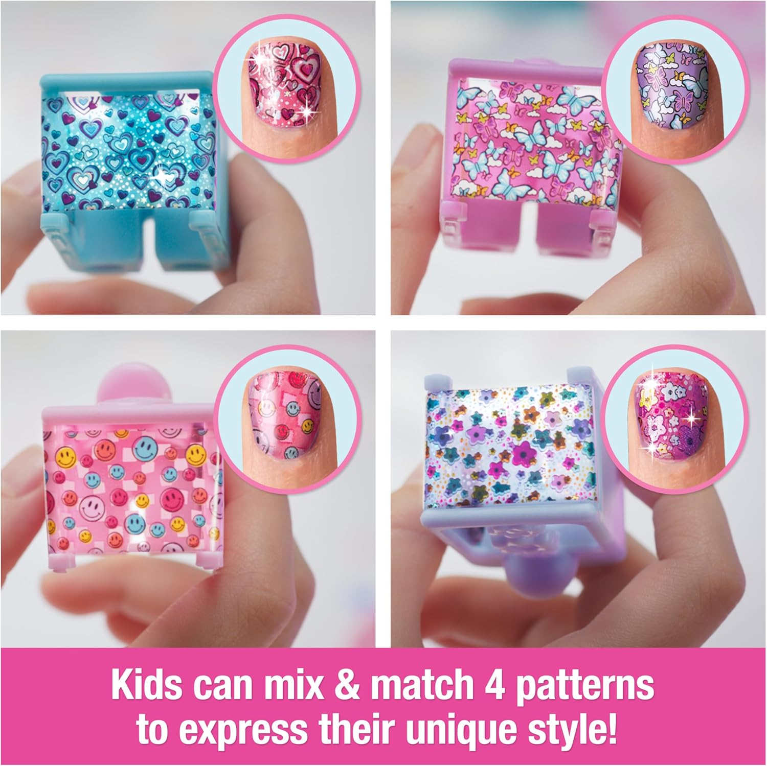 Cool MAKER, GO GLAM Studio Nail Kit, Style 200 Nails with 4 Designs, 2 Polish Applicators & Nail Mask, Arts and Crafts Kids’ Toys for Girls Aged 7+