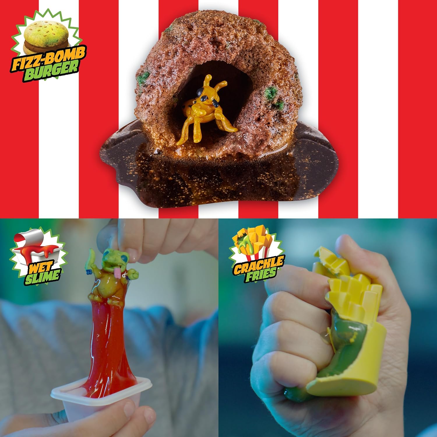 Terror Fried 08092 Ooze Burger, When Fast Food Goes Bad, Gross collectables with Slime, Boys Aged 4-10, Multiple Compound Play, Multicolour