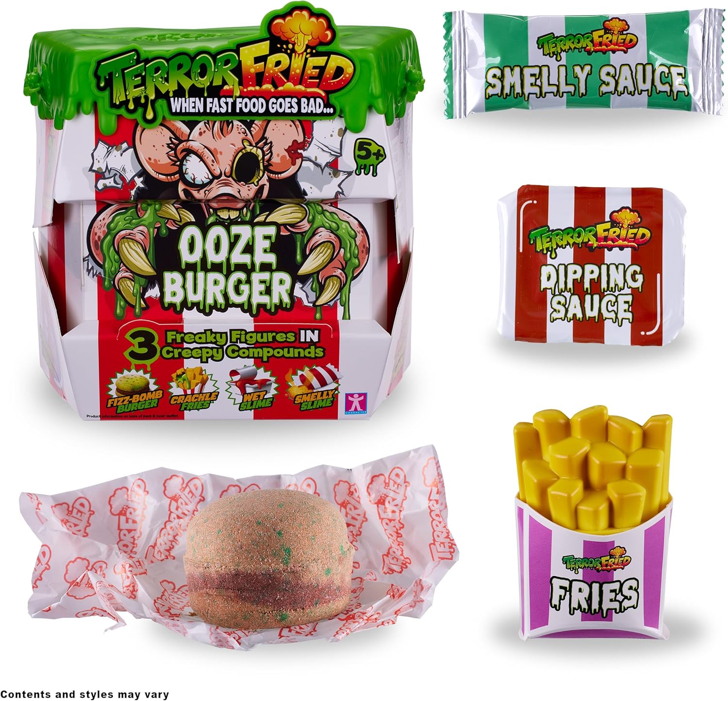 Terror Fried 08092 Ooze Burger, When Fast Food Goes Bad, Gross collectables with Slime, Boys Aged 4-10, Multiple Compound Play, Multicolour