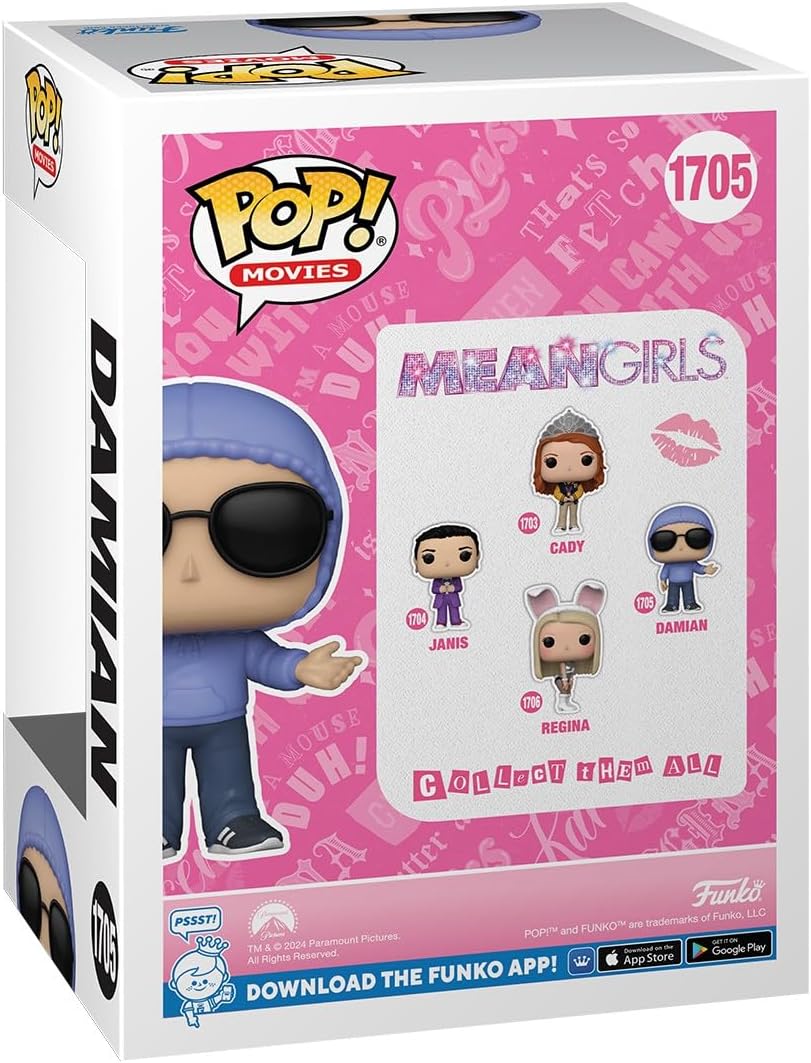 Funko Pop! Movies: Mean Girls – Damien - Keychain - Neuartiger Schlüsselanhänger - Vinyl-Minifigur Zum Sammeln - Strumpffüller - Geschenkidee - Offizielle Handelswaren - Movies Fans - Minifigur