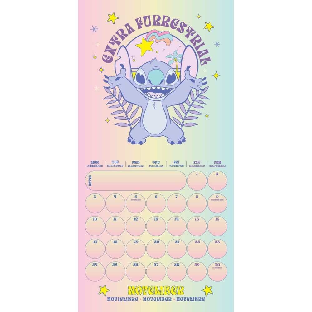 Official Lilo And Stitch Square Calendar 2025 - Multi Language